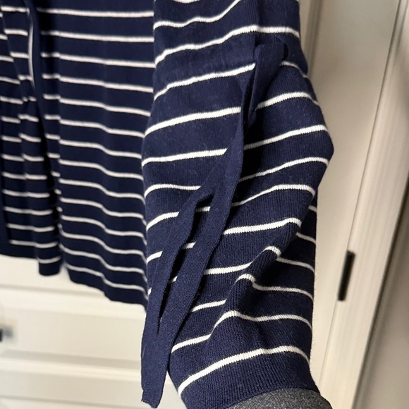 Banana Republic Navy and White Striped 100% Merino Wool Sweater NWOT - Picture 4 of 9